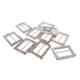 Rectangle Diamante Silver Slider Buckles - (Pack of 10)
